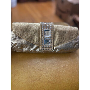 Lulu Gold & Silver Rhinestone Clutch One Size